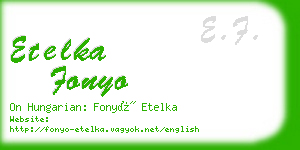 etelka fonyo business card